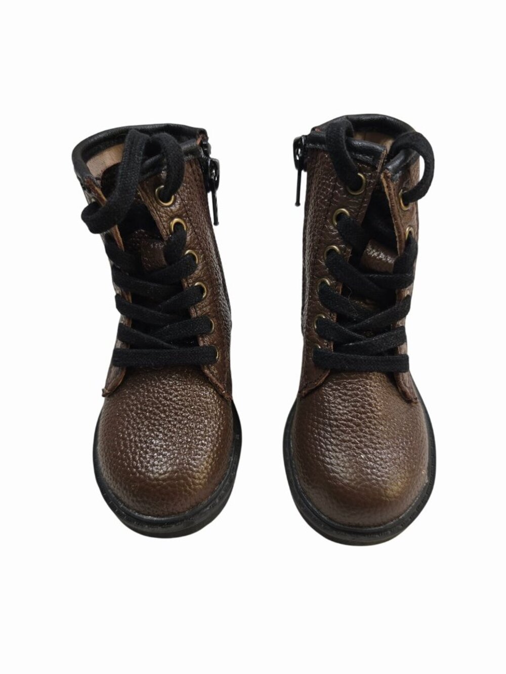 Monkey Feet 12-18m Toddler Boys Girls Unisex Brown Textured Leather  Boots